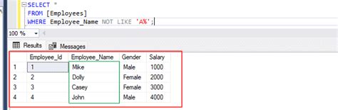 Image result for Not Like in SQL Server