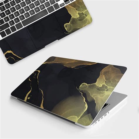 Golden Black Smoke Marble Laptop Skin - Elevate Your Laptop's ...