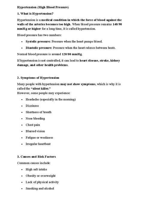 Patho Assignment: Understanding Hypertension and Its Management - Studocu