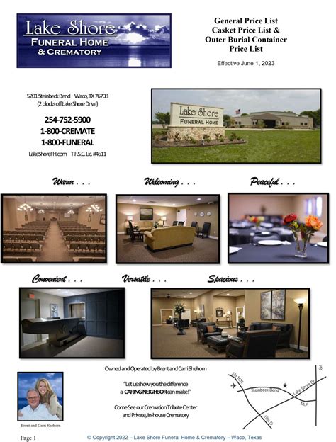 Lake Shore Funeral Home General Price List - Waco Cremation