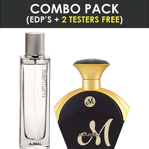 Buy AJMAL TITANIUM EDP 100ML FRESH PERFUME FOR MEN & MARYAJ M FOR HER ...