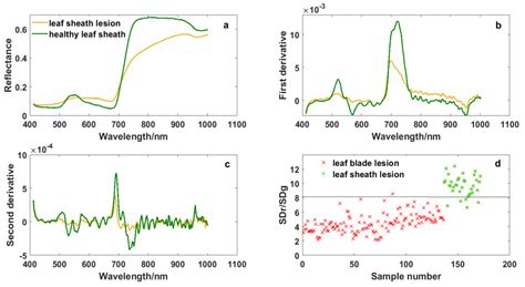 Identification of Rice Sheath Blight through Spectral Responses Using ...