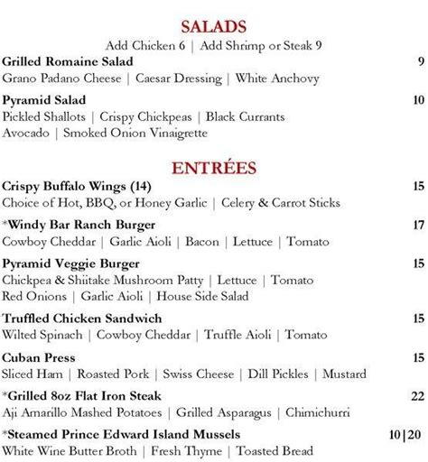 Image result for Pyramid Restaurant Menu