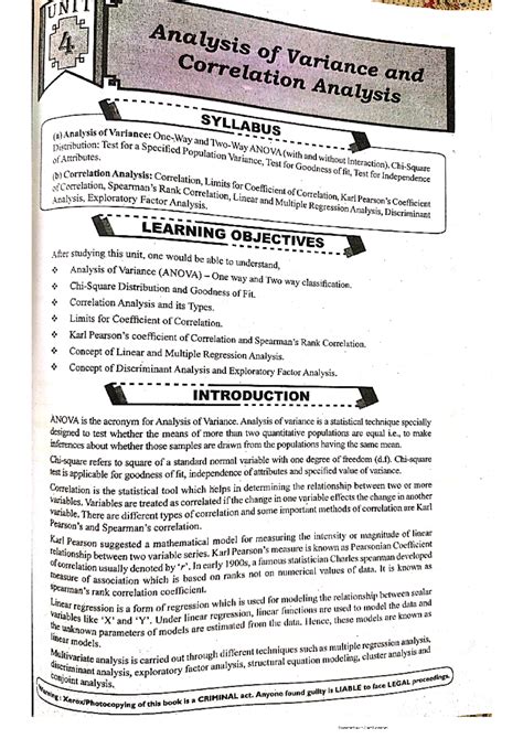 Unit 4 - About Mba subject - Analysis Correlation riance and Analysis ...