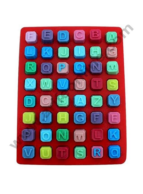 Cake Decor Silicon 48 Cavity Block Alphabet Moulds Brown Chocolate Mou ...