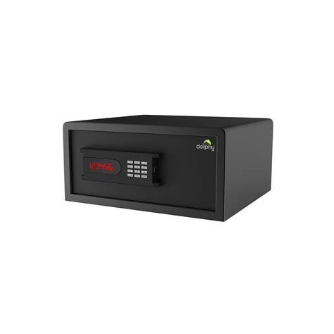 Black front open electric safe with LED display and buttons