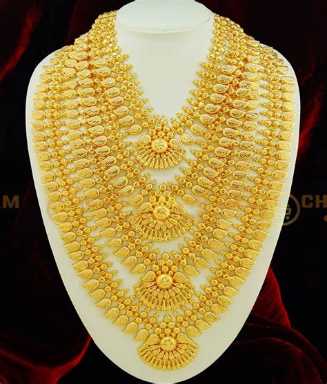 Grand Look Real Gold Design Mango Design Long Haram with Necklace ...