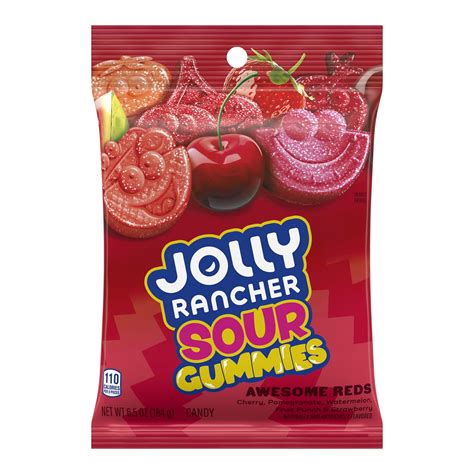 Jolly Rancher Sour Gummies Awesome Reds Assorted Fruit Flavored Candy ...