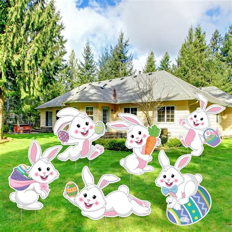 Amazon.com : Easter Yard Signs Outdoor Decorations 2 Pcs Large Easter ...
