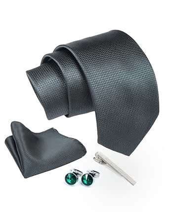 Buy Axlon Tie for Men – Dotted Silk Neck Ties Set with Cufflinks Flower ...