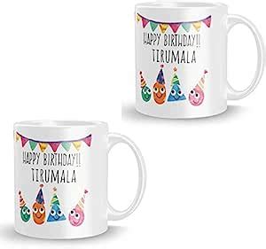 Buy Khakee ® Tirumala Personalised Custom Name Happy Birthday Ceramic ...