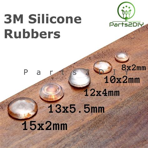 3M Silicone Rubber Circle Feet Bumpon Transparent Self Adhesive Flat ...