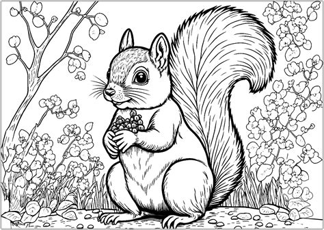 Squirrel Coloring Page
