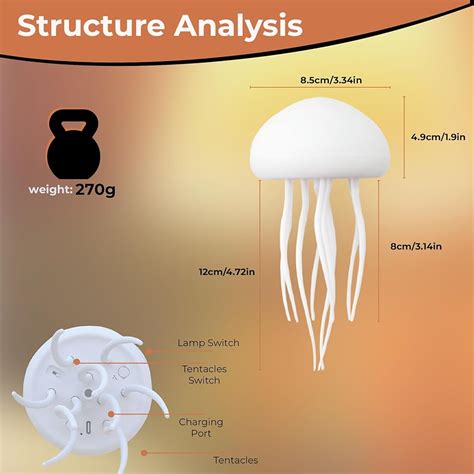 IHAUSS Jellyfish Lamp Sound Activated Jelly Fish Light Lamp India | Ubuy