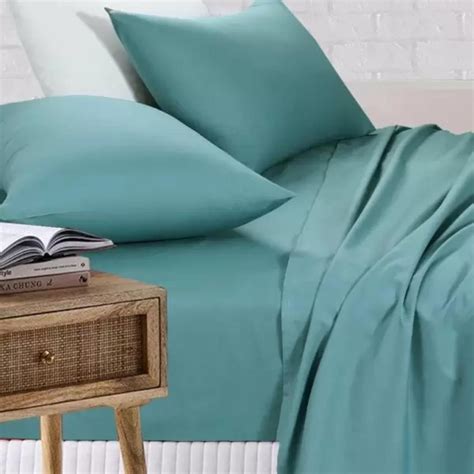 Amsons Sheet Set - Single Fitted & Flat Sheet With Pillowcases - Mint ...