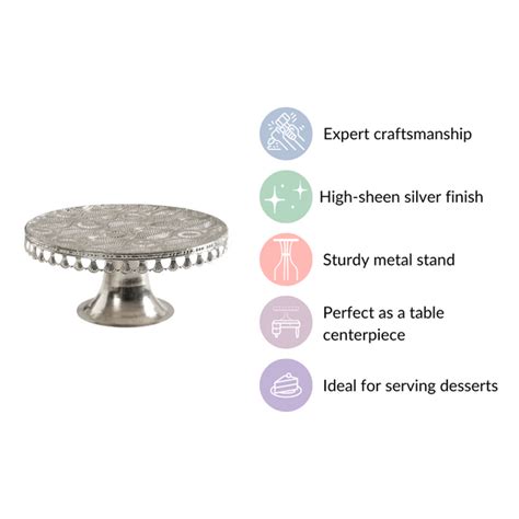 Filigree Metal Cake Stand Silver Online - Premium Cake Stand | Nestasia