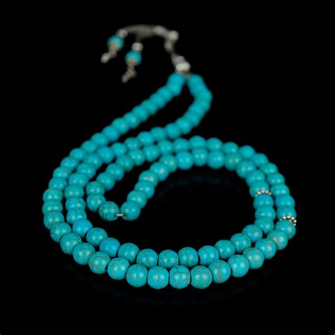 Muslim Prayer Beads - Blue & Black Marbled Tasbih