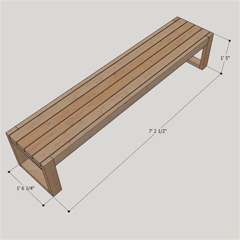 DIY Patio Simple Bench Plan, Outdoor Wood Bench Plans - Etsy