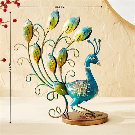 Buy Corsica Mystic India Metal Peacock Figurine from Corsica by Home ...