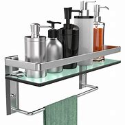 Image result for Glass Bathroom Shelves for Towels Wall Mounted