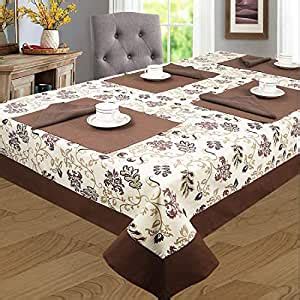 Buy SHADES OF LIFE Cotton 60 X 40 inch Dining Table Cover Brown ...