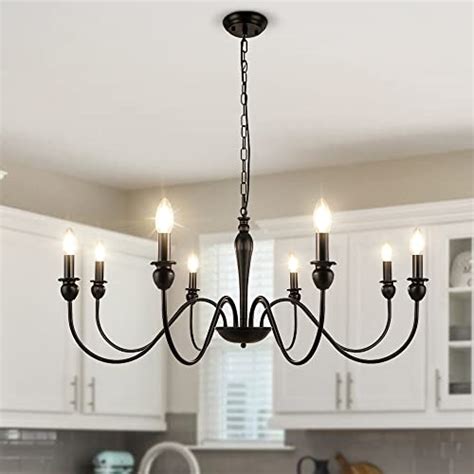 Buy LynPon Farmhouse Chandelier for Dining Room, 8 Lights Industrial ...