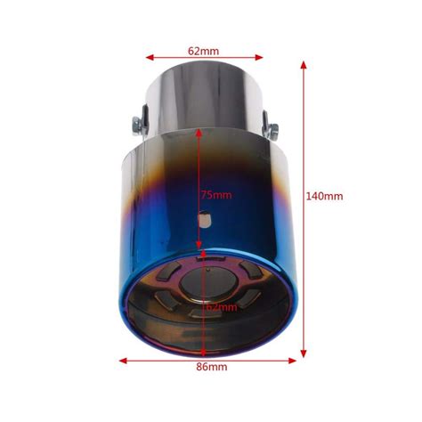 Car Straight Burnt Oval Shaped Exhaust Tail HKS Muffler Tip Pipe 60mm ...