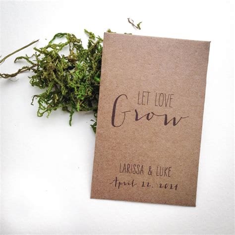 Rustic Personalized Seed Packet Wedding Favors, Let Love Grow Mini ...