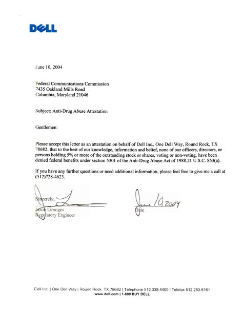 Attestation Letter Template