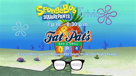 SpongeBob SquarePants Trivia, Fat Pat's Bar & Grill Broussard, 14 April ...
