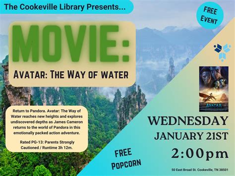 Movie: Avatar: The Way of Water, 50 E Broad St, Cookeville, TN, United ...