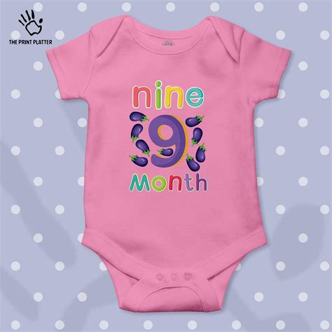 Nine Month Aubergine Unisex Half Sleeve Romper
