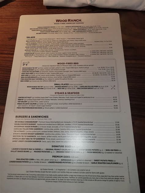 Wood Ranch Manhattan Beach Menu - Updated November 2025