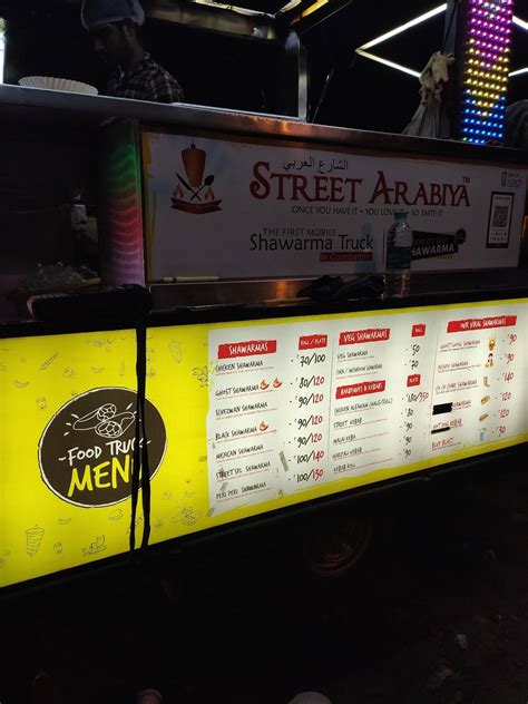 Menu at Street Arabiya Ramanathapuram, Coimbatore, X2W6+WJX