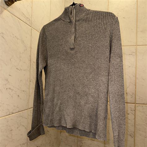 Grey polo sweater - Depop