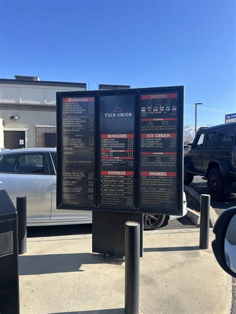 Menu at Taco Amigo fast food, Orem