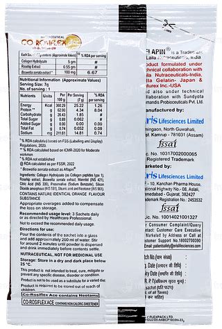 Co Rosiflex Ace Orange Flavour Sachet 7 Gm - Uses, Side Effects, Dosage ...
