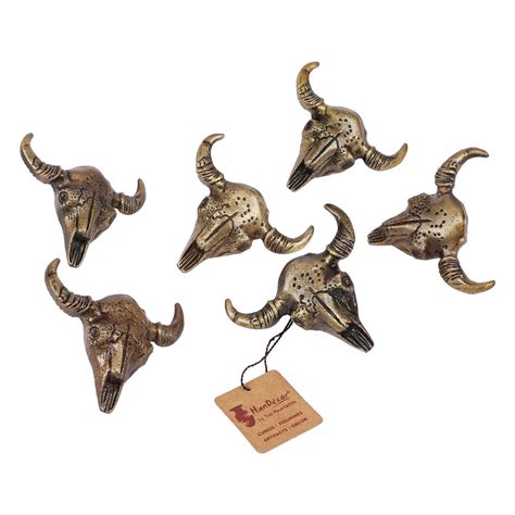 Cast Iron Buffalo Skull Design Cabinet/Wardrobe Knobs (Standard ...