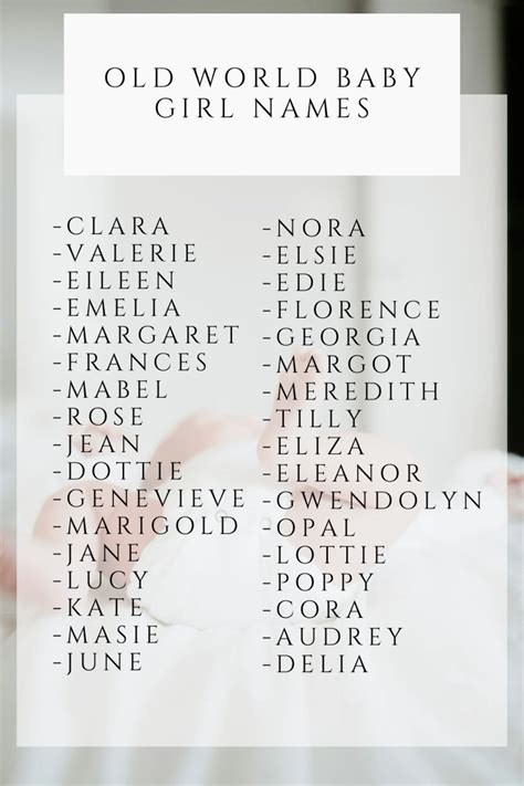 Old world vintage baby girl names – Artofit