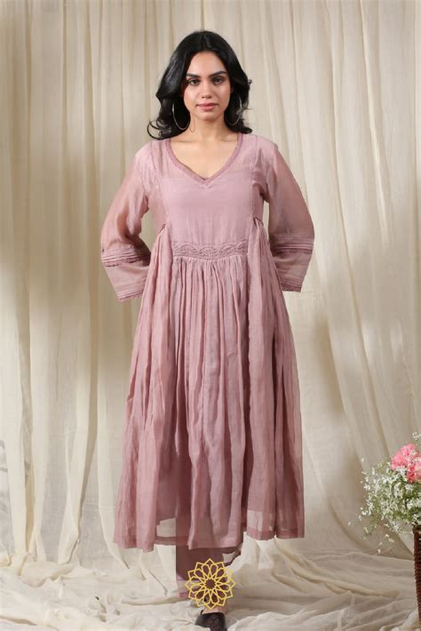 ONION PINK EMBROIDERED KURTA SET