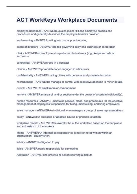 Workplace Documents WorkKeys Practice Test 的图像结果