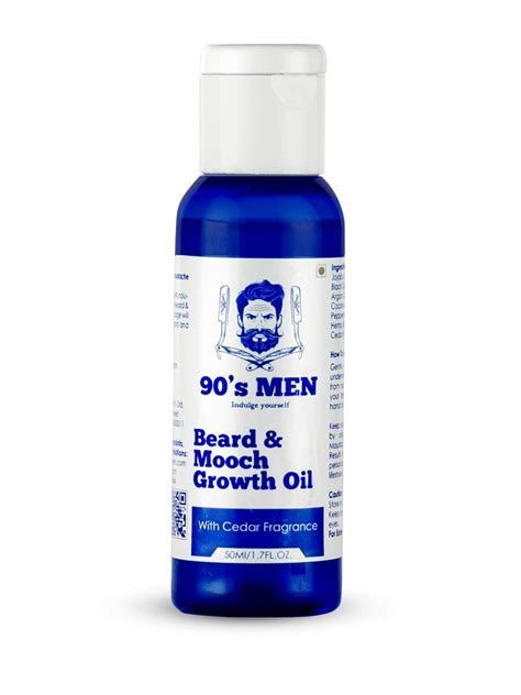 90's MEN Advanced Beard & Mooch Growth Oil with cedar fragrance - 50ml ...