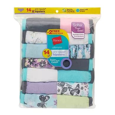 Girls Hanes® 12+2 Bonus Pack Ultimate Cotton Hipsters Underwear