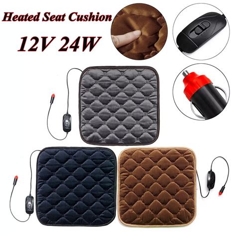 2021 Electric Car Seat Heated Cushion Heater Pad Cover Down Feature Cotton With Switch 12V 24W ...