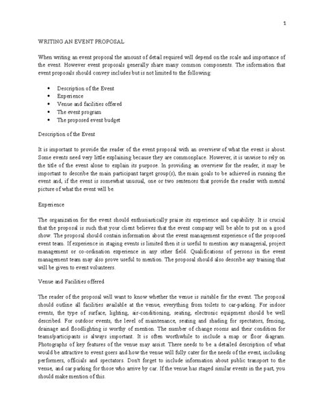 UNIT-III new - Notes - WRITING AN EVENT PROPOSAL When writing an event ...