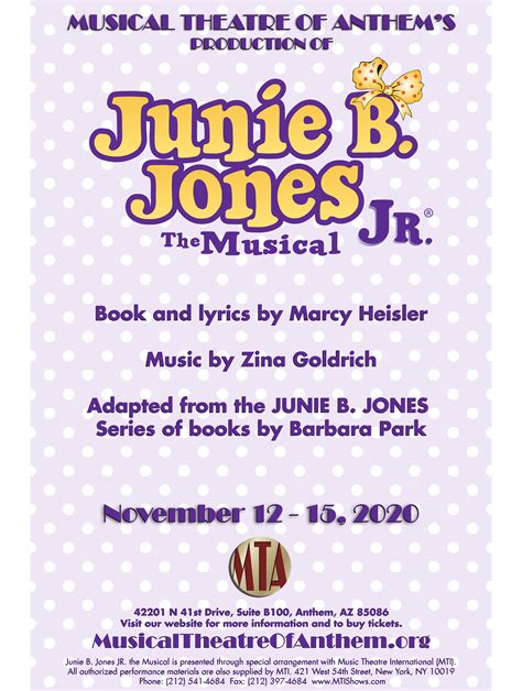 Junie B. Jones The Musical JR. at Musical Theatre of Anthem ...
