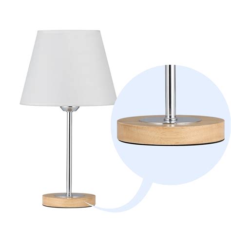 Buy Small Table Lamps Set for Bedroom, Wood Desk Lamp with White Fabric ...