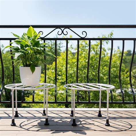 ORILEY Plant Round Stand Galvanised Metal Flower Pot Holder Gamla ...