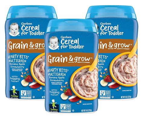 Amazon.com: Gerber Baby Cereal Hearty Bits Multigrain Cereal Banana ...