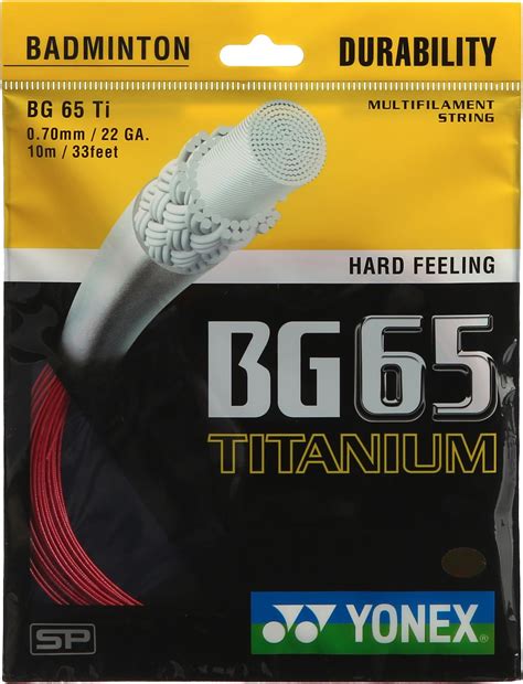 Buy Yonex BG 65 Titanium Badminton Strings, 0.70mm (Red) Online at Low ...